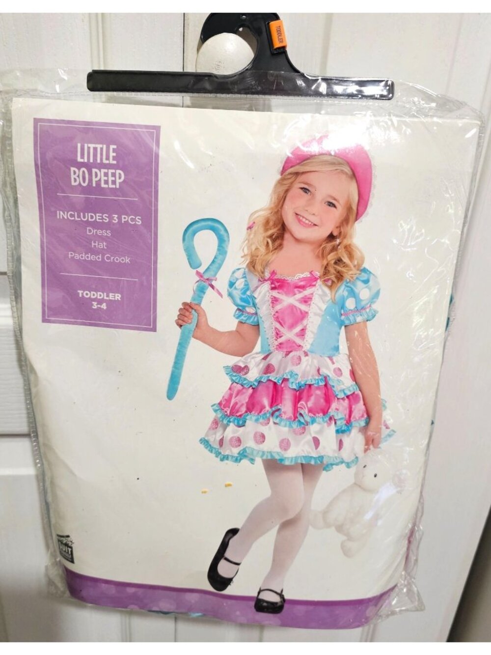 Little Bo Peep Toddler Costume 3T-4T Toy Story Halloween Dress Hat Crook Girls